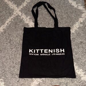 Kittenish Black Tote with White Logo